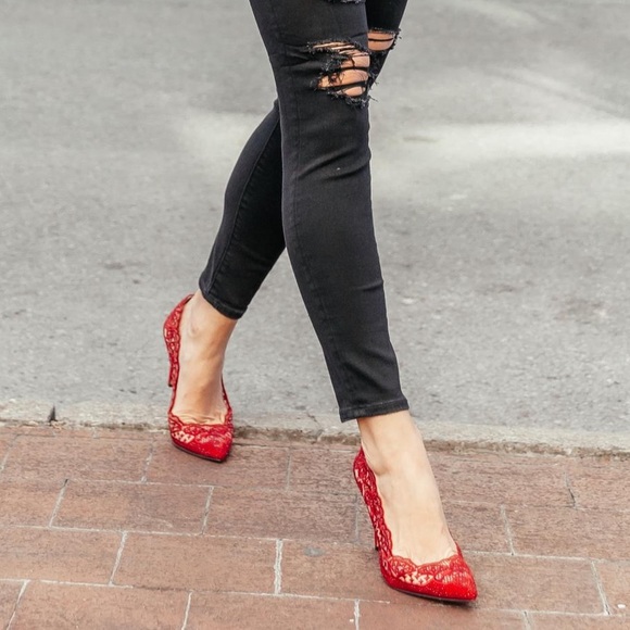 INC International Concepts Shoes - Red Lace Pump (created for Macy’s)